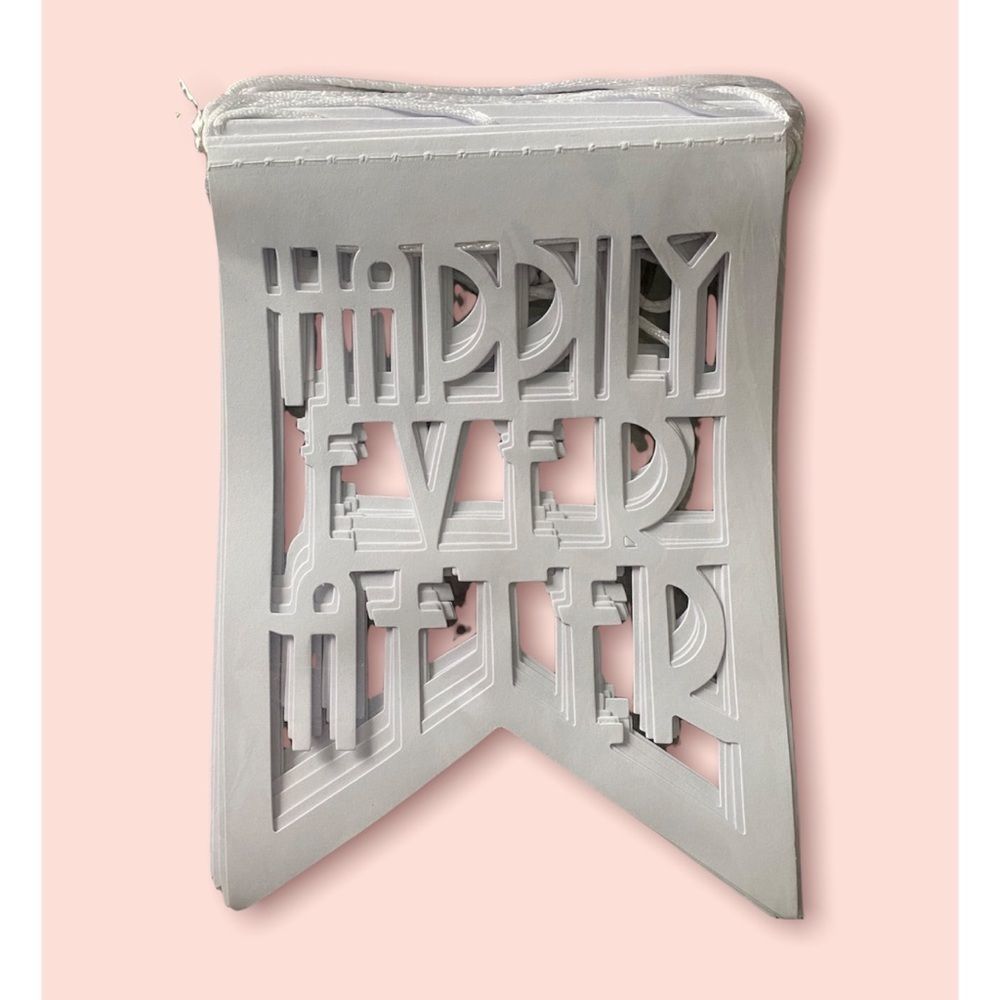 Happily Ever After Wedding or Engagement Die-Cut Pennant Banner